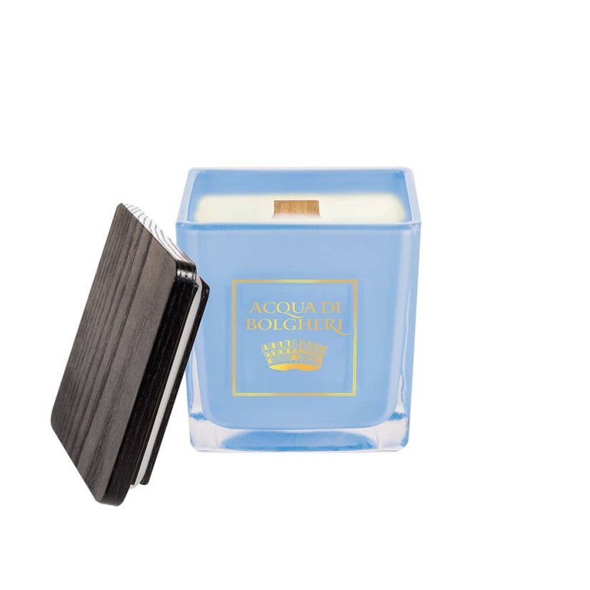 Sójová vonná svíčka Luce 200 g – otevřená s dřevěným víčkem