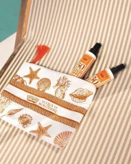 Kosmetická taška na pláž hnědá