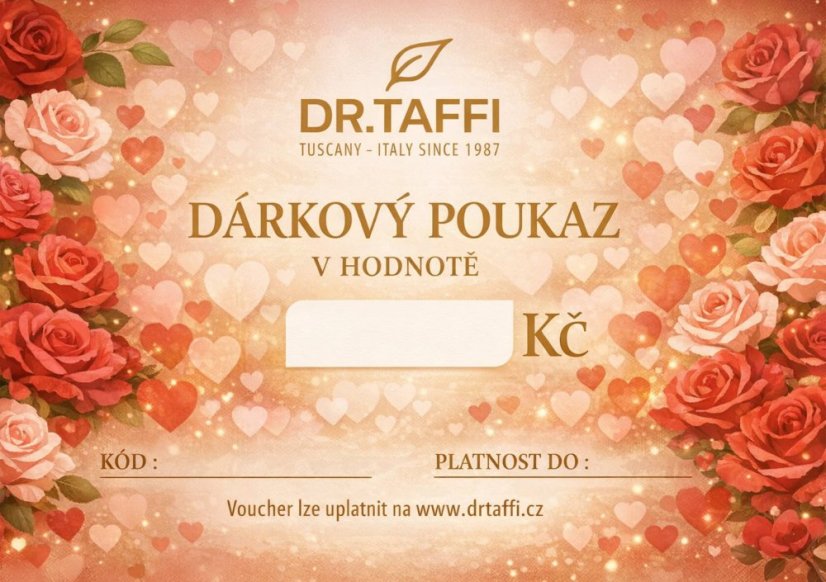 Elektronický valentýnský dárkový poukaz Dr. Taffi - Hodnota: 3000 Kč